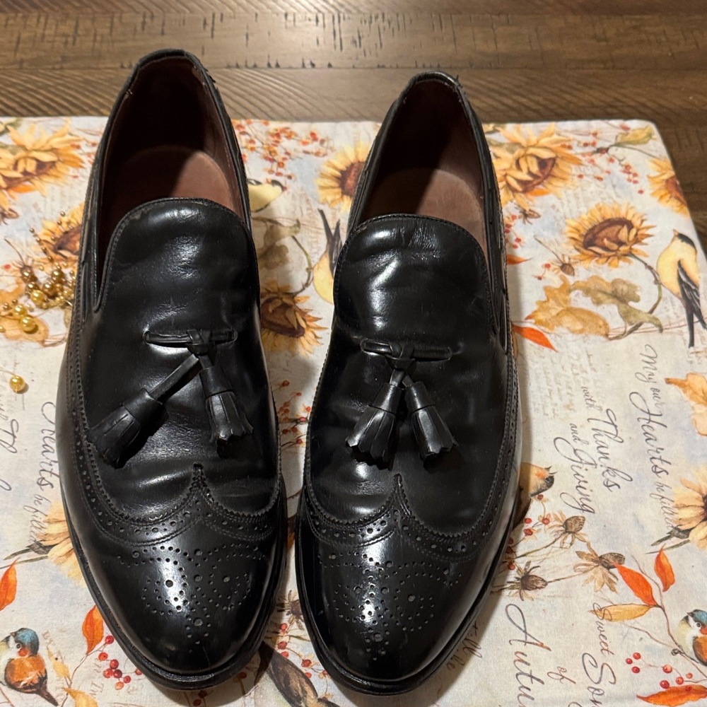 Allen Edmonds Black Leather Tassel Loafers